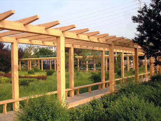 青岛防腐木廊架